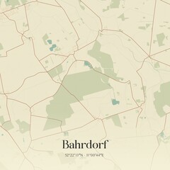 Vintage map of Bahrdorf, Germany.