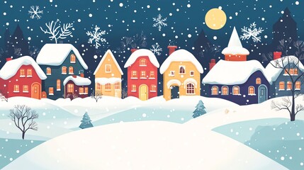 Fototapeta premium Quaint Country Village Clipart for Enchanting Wonderland Designs