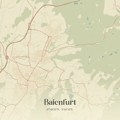 Vintage map of Baienfurt, Germany.