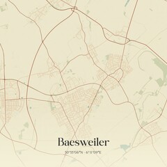 Obraz premium Vintage map of Baesweiler, Germany.
