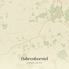 Vintage map of Bahrenborstel, Germany.