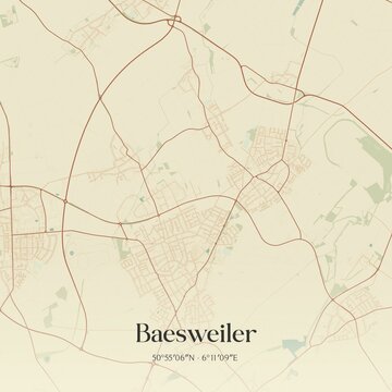 Vintage map of Baesweiler, Germany.