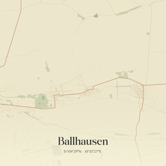 Vintage map of Ballhausen, Germany.