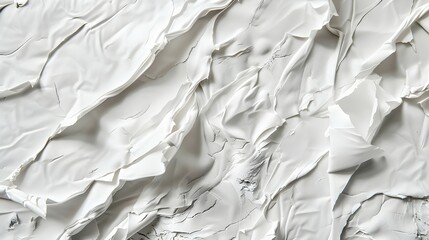Abstract white texture with layered, crumpled appearance.
