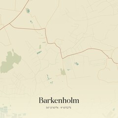 Vintage map of Barkenholm, Germany.