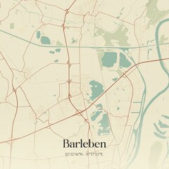 Vintage map of Barleben, Germany.