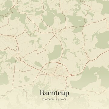 Vintage map of Barntrup, Germany.