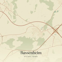 Obraz premium Vintage map of Bassenheim, Germany.