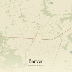 Vintage map of Barver, Germany.