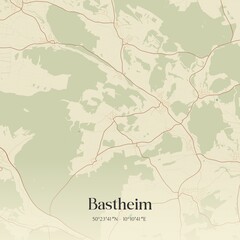 Vintage map of Bastheim, Germany.
