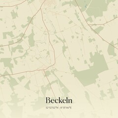 Vintage map of Beckeln, Germany.