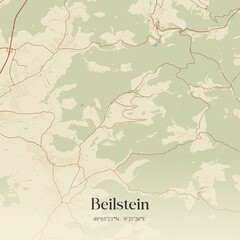 Obraz premium Vintage map of Beilstein, Germany.