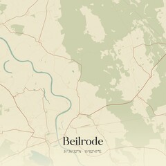 Obraz premium Vintage map of Beilrode, Germany.