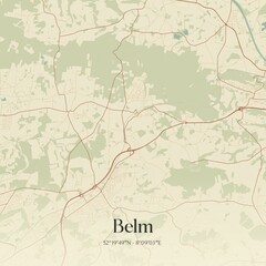 Vintage map of Belm, Germany.