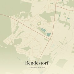 Vintage map of Bendestorf, Germany.