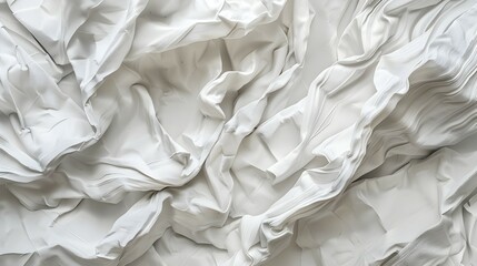 Obraz premium A close-up of crumpled white fabric, showcasing texture and depth.