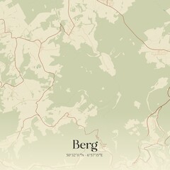 Vintage map of Berg, Germany.