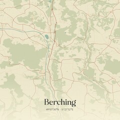 Vintage map of Berching, Germany.