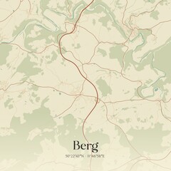 Vintage map of Berg, Germany.