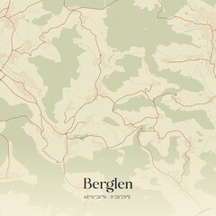 Obraz premium Vintage map of Berglen, Germany.