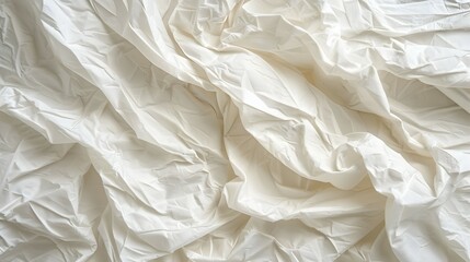 Obraz premium A close-up of crumpled white fabric, showcasing texture and folds.
