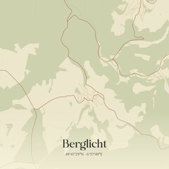 Obraz premium Vintage map of Berglicht, Germany.