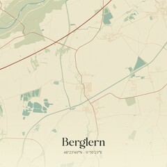 Vintage map of Berglern, Germany.