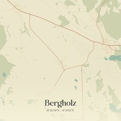 Vintage map of Bergholz, Germany.