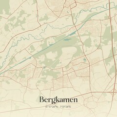 Vintage map of Bergkamen, Germany.