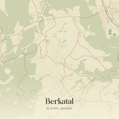 Obraz premium Vintage map of Berkatal, Germany.