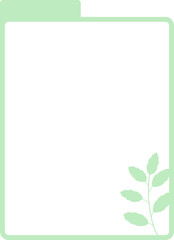 Green Leaves Frame Minimalist Folder Icon with Leaf Design