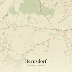 Vintage map of Bernsdorf, Germany.