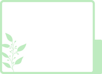 Green Leaves Frame Minimalist Folder Icon with Leaf Design