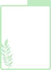 Green Leaves Frame Minimalist Folder Icon with Leaf Design