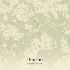 Fototapeta premium Vintage map of Beuron, Germany.