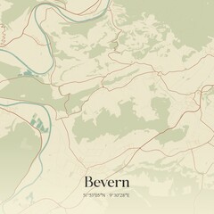 Vintage map of Bevern, Germany.