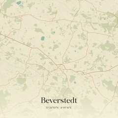 Obraz premium Vintage map of Beverstedt, Germany.
