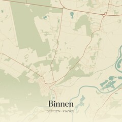 Fototapeta premium Vintage map of Binnen, Germany.