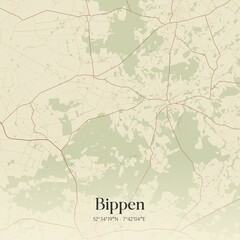 Vintage map of Bippen, Germany.