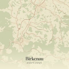 Vintage map of Birkenau, Germany.