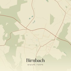 Vintage map of Birnbach, Germany.