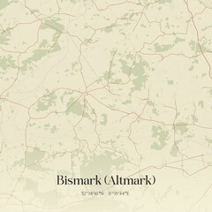 Obraz premium Vintage map of Bismark (Altmark), Germany.