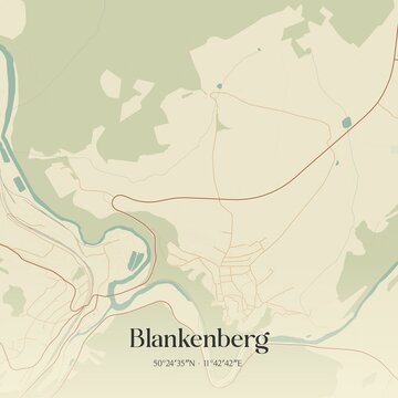 Vintage map of Blankenberg, Germany.