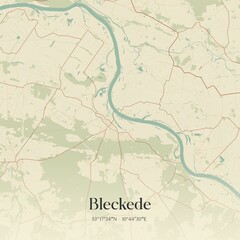 Obraz premium Vintage map of Bleckede, Germany.