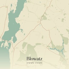 Fototapeta premium Vintage map of Blowatz, Germany.