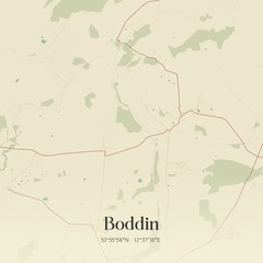Fototapeta premium Vintage map of Boddin, Germany.