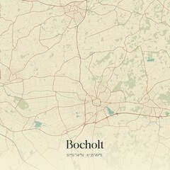 Vintage map of Bocholt, Germany.