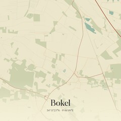Vintage map of Bokel, Germany.