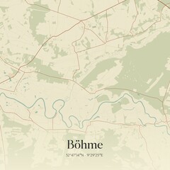 Naklejka premium Vintage map of Bohme, Germany.