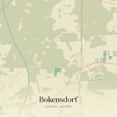 Vintage map of Bokensdorf, Germany.